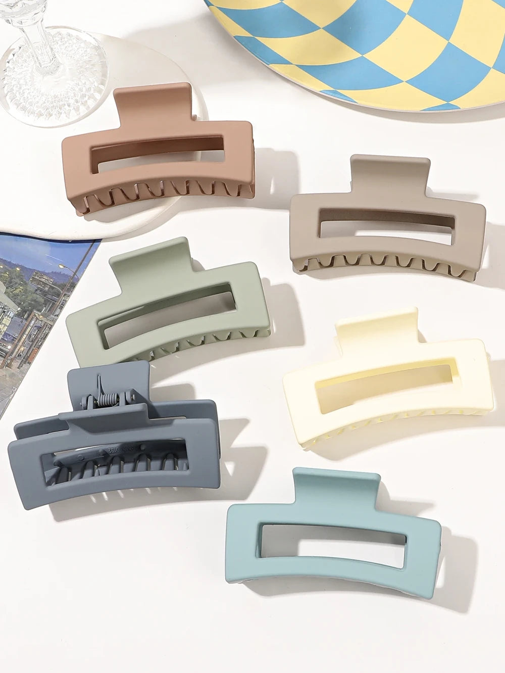 Matte Square Hair Claw Clips