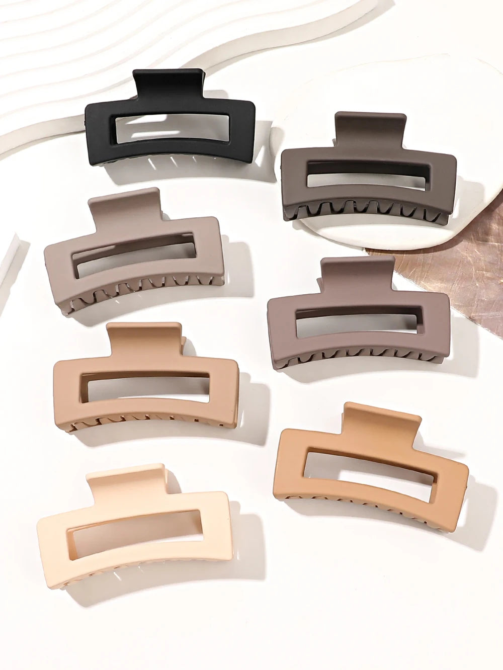 Matte Square Hair Claw Clips