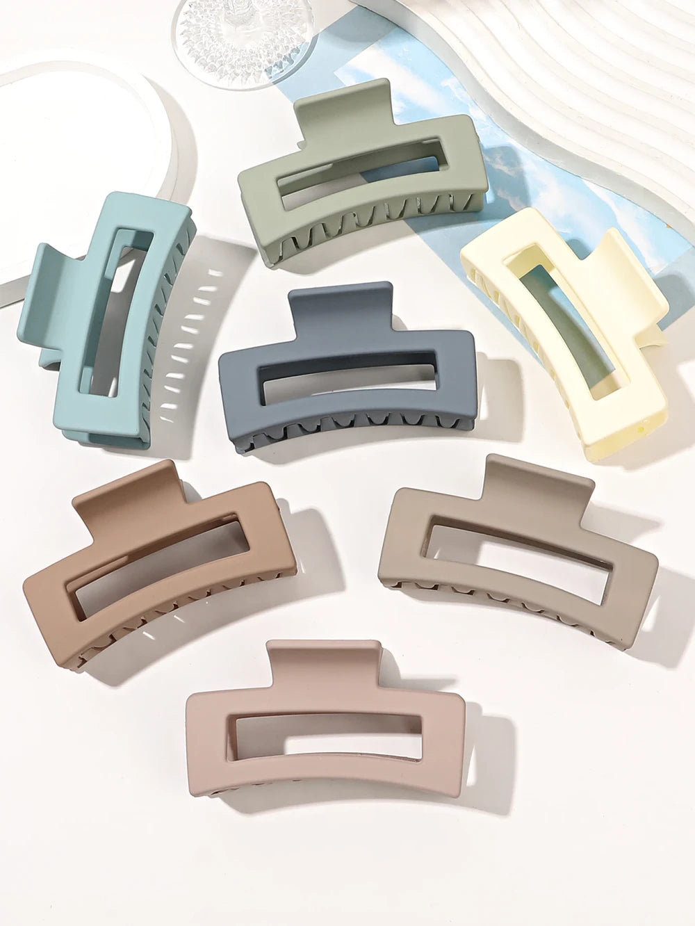 Matte Square Hair Claw Clips