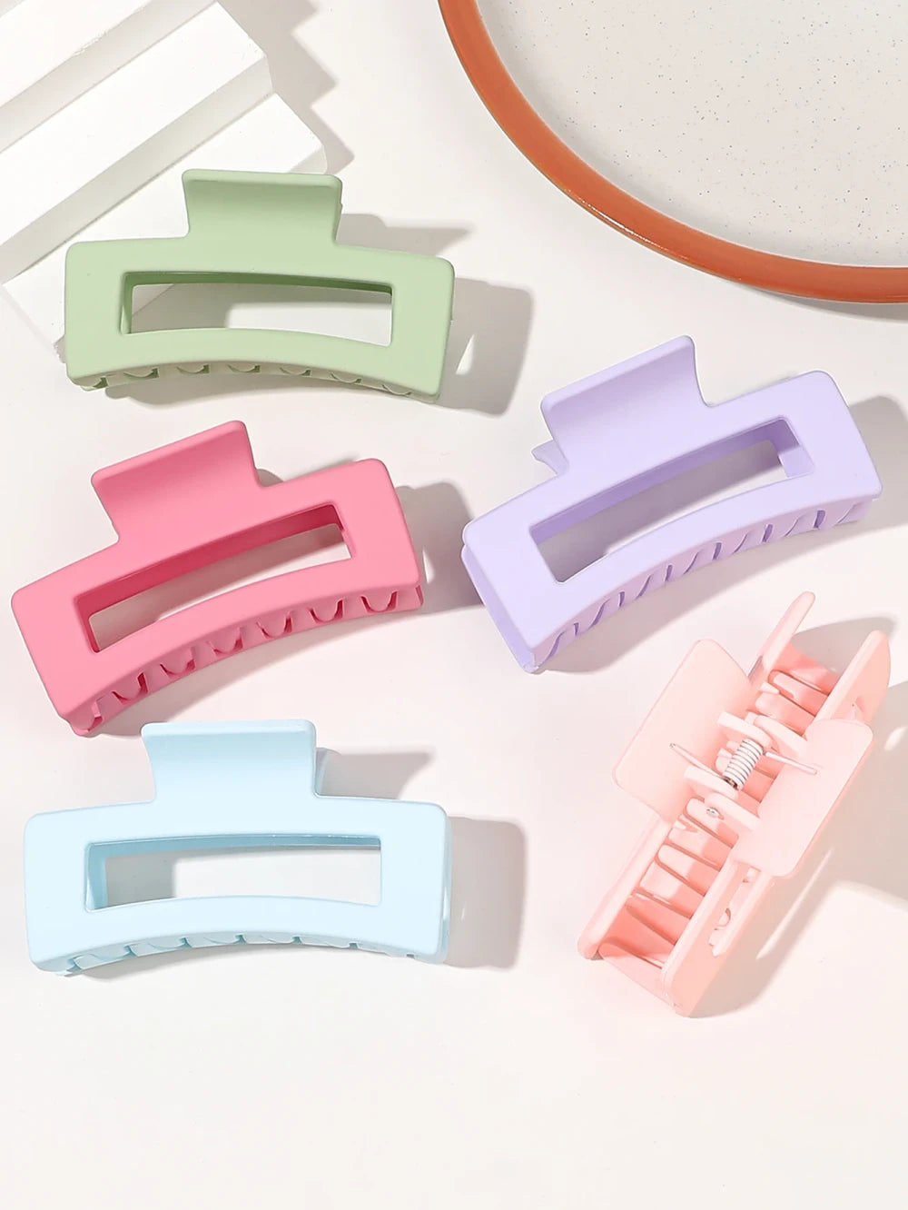 Matte Square Hair Claw Clips