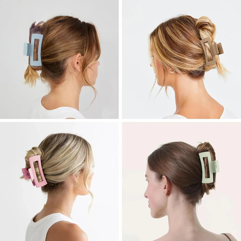 Matte Square Hair Claw Clips